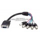 Cable VGA/SVGA a 5 BNC (RGB) alta resolución HD15 a 5xBNC